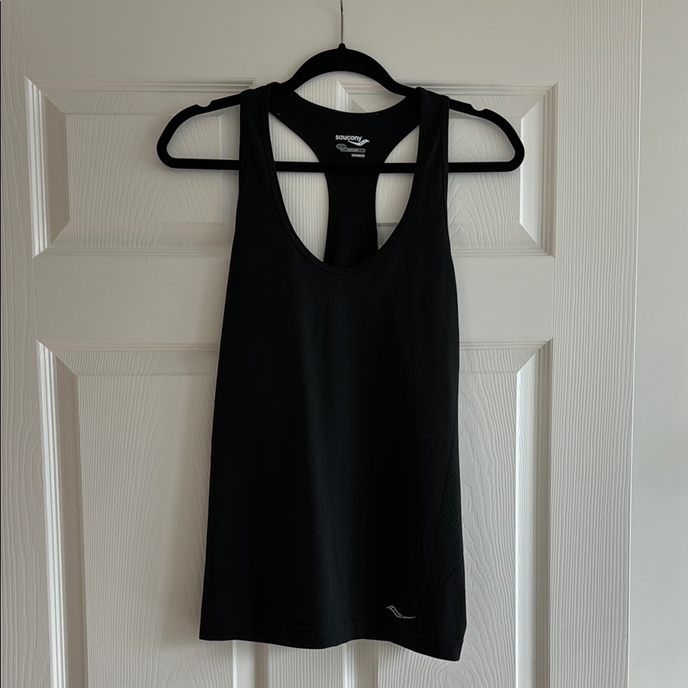 Saucony Black Sleeveless Tank Top Racerback